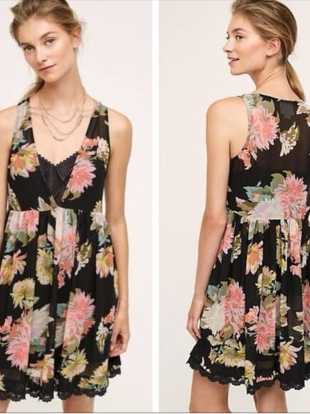 Maeve for Anthropologie Violetta floral babydoll dress